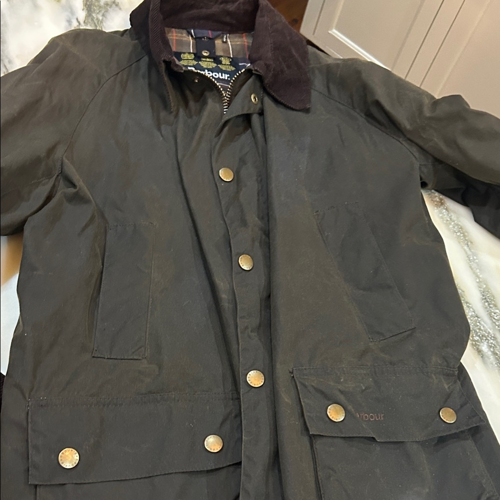 Barbour Dark Olive tartan jacket